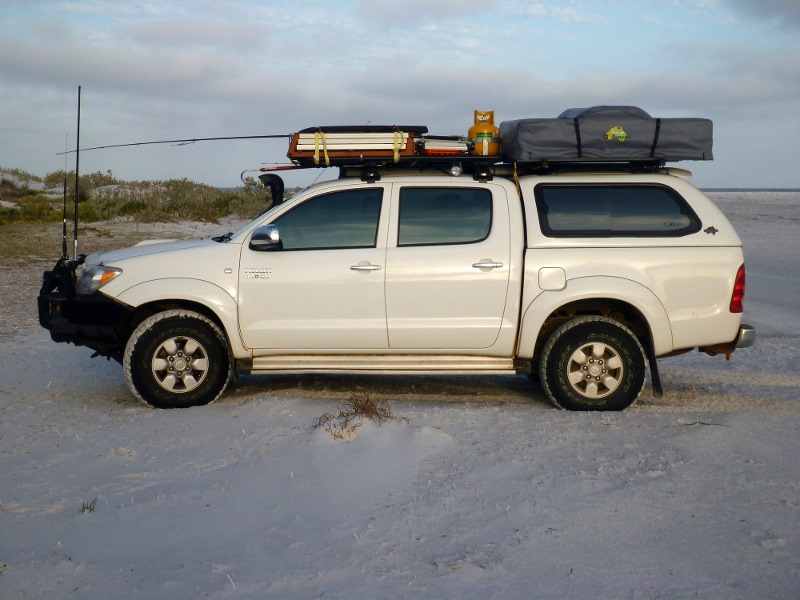 hilux at Tooregullup Beach fitzgeral national park