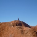 on the way up climbing Uluru
