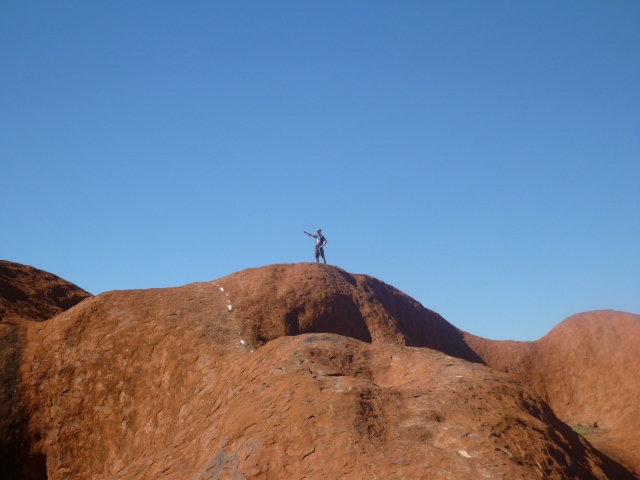 on the way up climbing Uluru