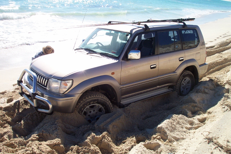bogged on beach