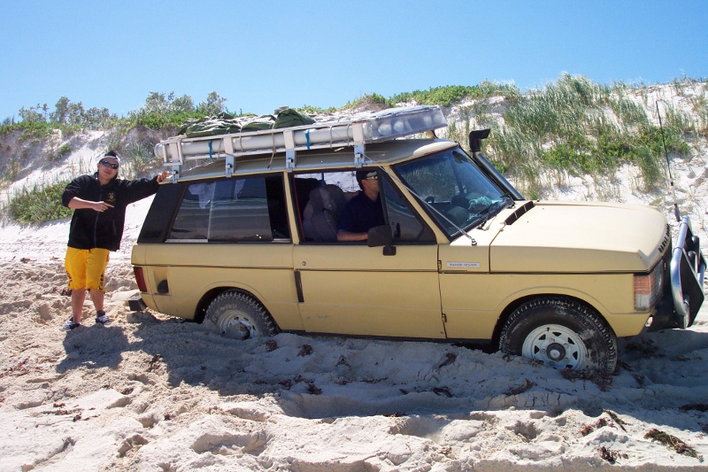bogged on beach