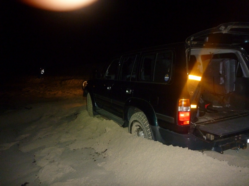 landcruiser bogged in sand near catastrophe north of Lancelin