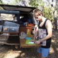 james preparing some barramundi fillets caught the previous day at shady camp