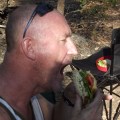 malcolm smashing a home made barra burger