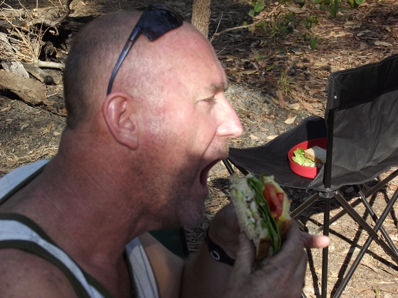 malcolm smashing a home made barra burger