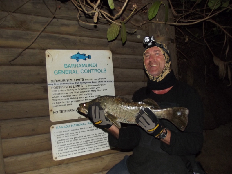 malcolm with barra at cahill crossing