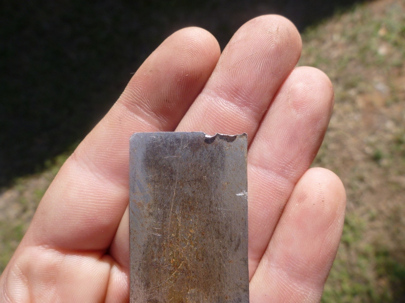 Chisel used to smash open a bolt