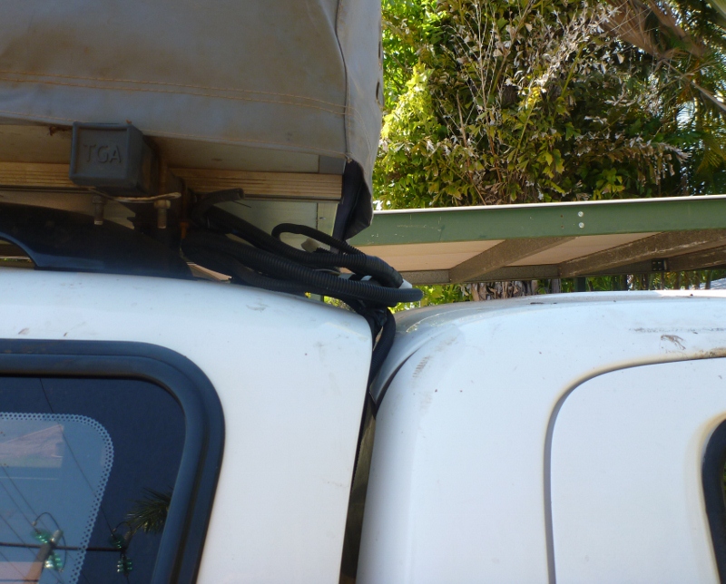 Lighting and solar panel cables coiled up