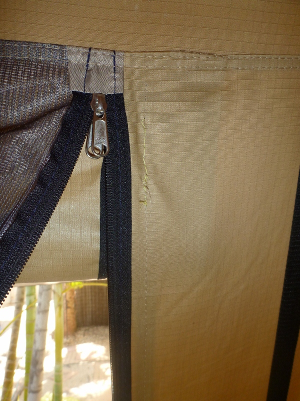 roof top tent zipper stitching fixed