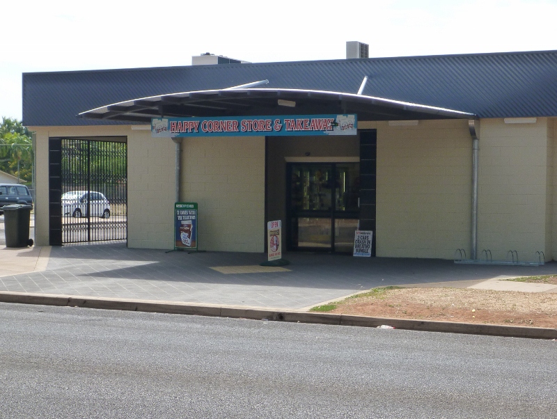 happy corner store outside