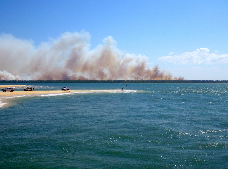 fire near fraser island