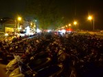 Vientiane scooter parking at night