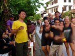 party outside our guesthouse in laos