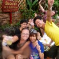 party outside our guesthouse in laos