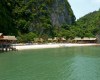 beach on island in ha long bay