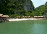 beach on island in ha long bay