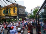 Caught in traffic on the bus in Hanoi