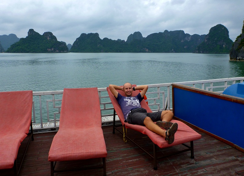 top deck in ha long bay