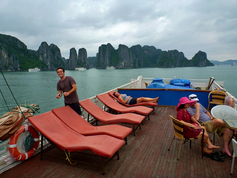 top deck in ha long bay