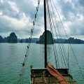 view from boat in ha long bay