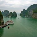 view from cave lookout over ha long bay