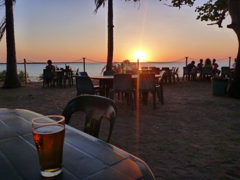 beer at sunset tavern, karumba