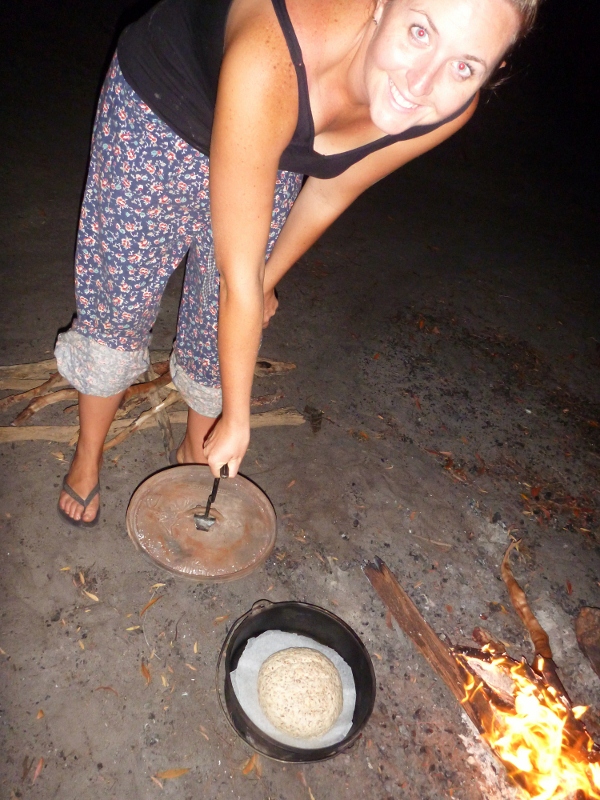 camp oven bread cookup at jackey jackey creek