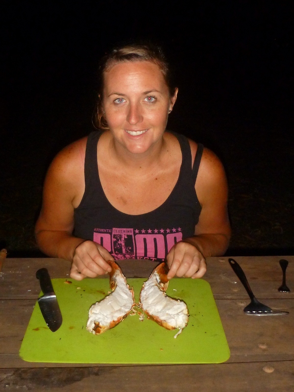 sharni with her painted crayfish