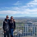 Joe and Sharni at the top of The Stratosphere Tower Las Vegas