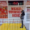 Joe weighing in at the Heart Attack Grill, Freemont Street Las Vegas