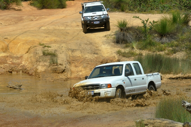 puddle on power line track