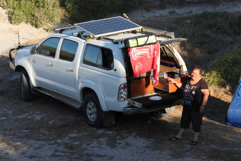 mum and hilux at camp