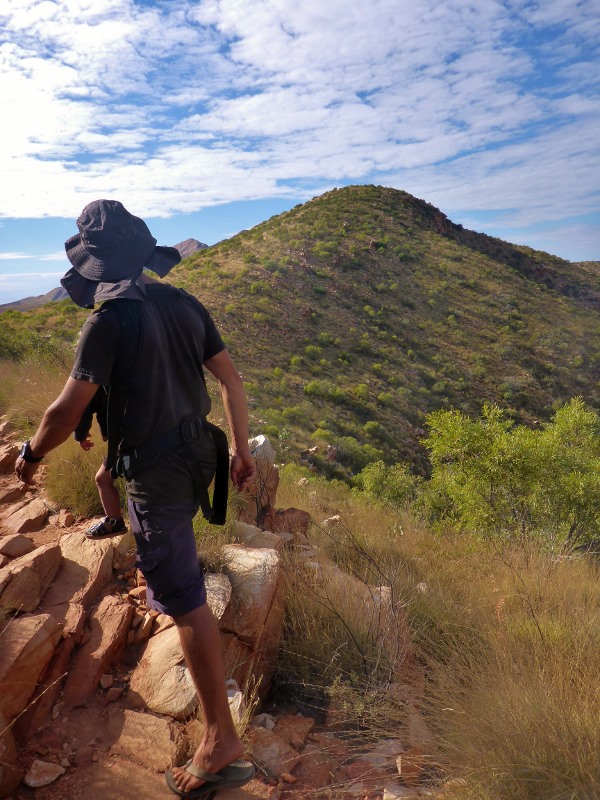 climbing up mt sonder