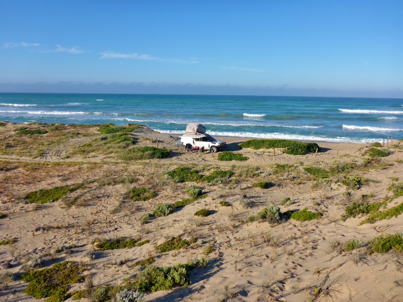 camped at coorong ocean beach